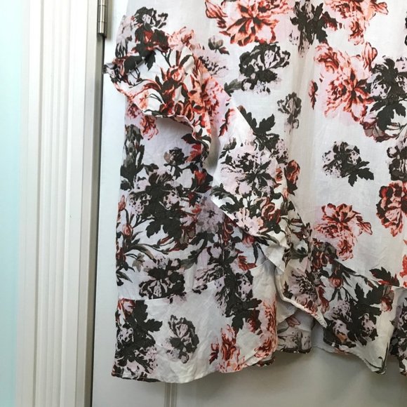 Lord + Taylor White Pink 100% Linen Floral Sleeveless Midi Maxi Dress - Picture 4 of 9